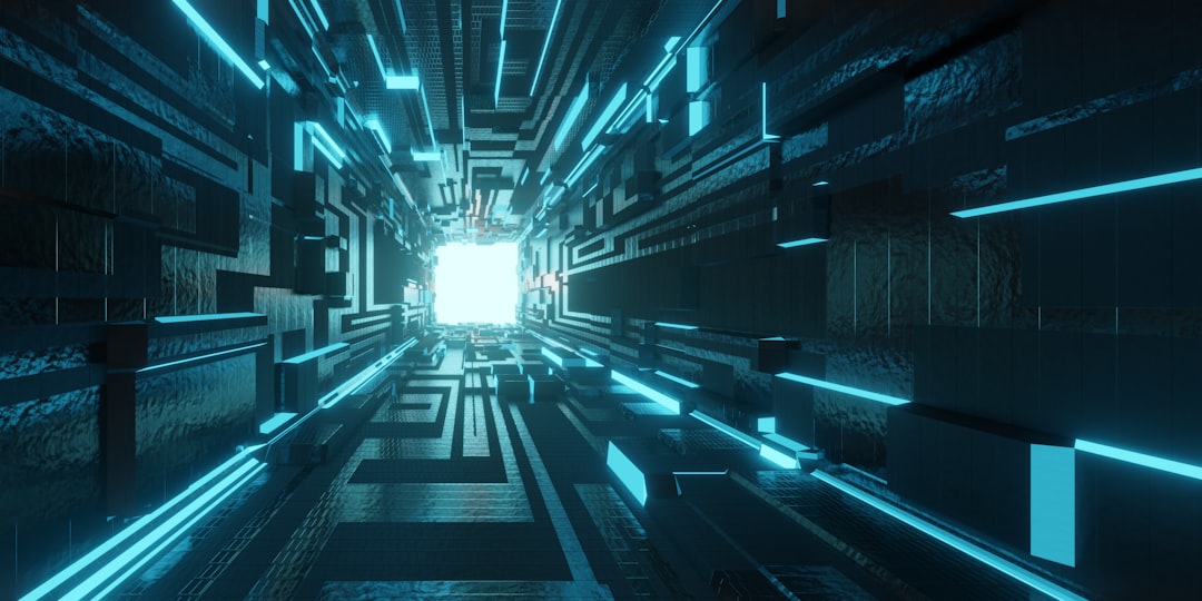 futuristic technology blue